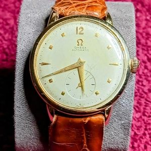 Vintage Mens 1950's 14k Gold Filled OMEGA Automatic Swiss Bumper Watch